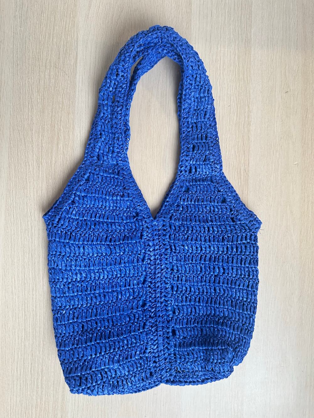 Rare 525 America Woven Straw Blue Bag - NWT